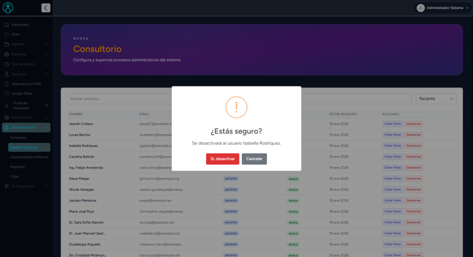 Desactivar un paciente