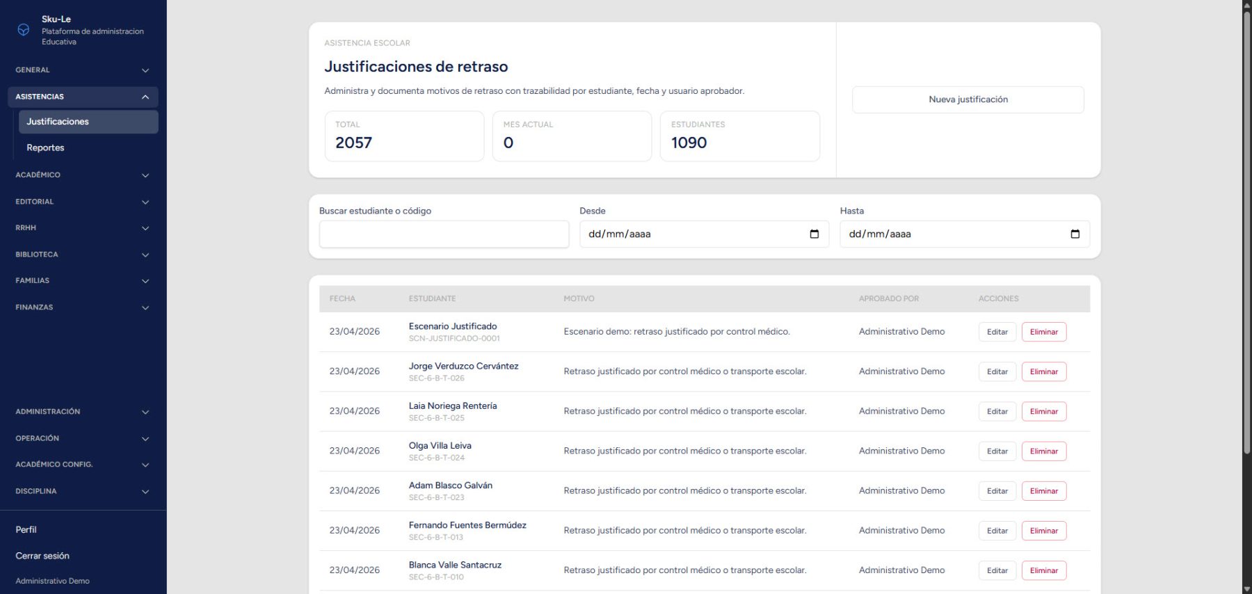Asistencia escolar API-first: una base ordenada para la operación diaria